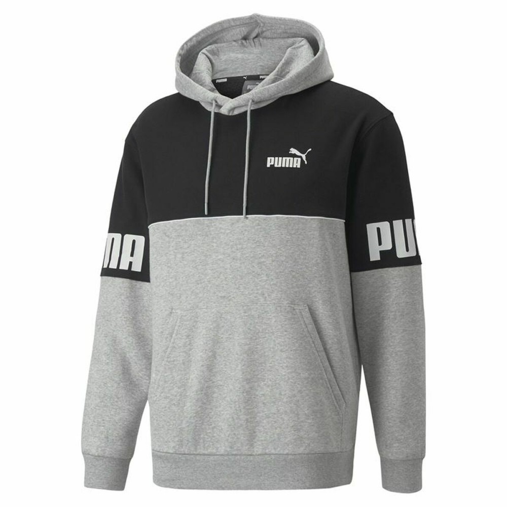 Sweat à capuche homme Puma Power Colorblock Gris