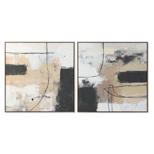 Bild Home ESPRIT Schwarz Gold abstrakt Urban 100 x 4 x 100 cm (2 Stück)