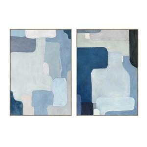 Bild Home ESPRIT Blau abstrakt Urban 100 x 4 x 140 cm (2 Stück)