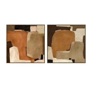 Bild Home ESPRIT Braun Beige abstrakt Urban 100 x 4 x 100 cm (2 Stück)