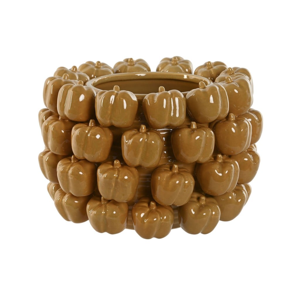 Vase Home ESPRIT Gelb Senf aus Keramik Steingut Tropical 30 x 30 x 20 cm