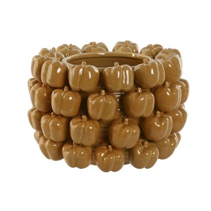 Vase Home ESPRIT Gelb Senf aus Keramik Steingut Tropical 30 x 30 x 20 cm