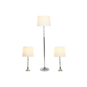 Stehlampe Home ESPRIT Weiß Silberfarben 50 W 220 V 35 x 35 x 150 cm (3 Stücke)