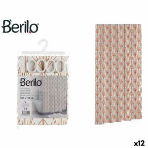 Rideau de Douche Berilo Art Nouveau Blanc Bronze Plastique 180 x 180 x 0,008 cm (12 Unités)