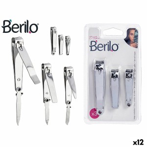 Nagelknipser Berilo 1703239 Silberfarben Metall (12 Stück)