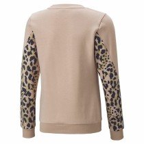 Sweat-shirt sans capuche fille Puma Alpha Crew Neck Beige Léopard Rose