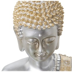 Deko-Figur Alexandra House Living Gold Silberfarben Kunststoff Buddha 17 x 27 x 40 cm