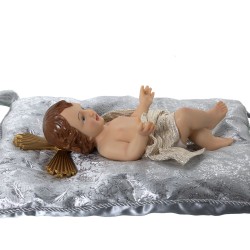 Decorative Figure Alexandra House Living Silver Plastic 16 x 17 x 28 cm Cushion Baby Jesus