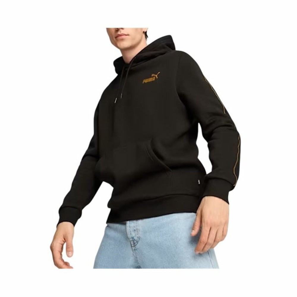 Herren Sweater mit Kapuze Puma Ess Tape Minimal Gold Fl Schwarz