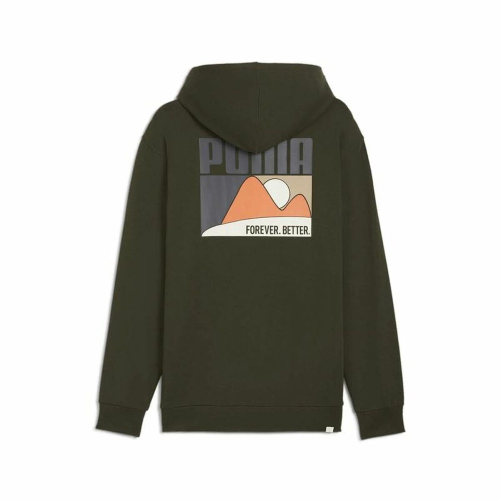 Herren Sweater mit Kapuze Puma Olive