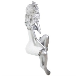 Decorative Figure Alexandra House Living Silver Plastic Girl 13 x 15 x 37 cm