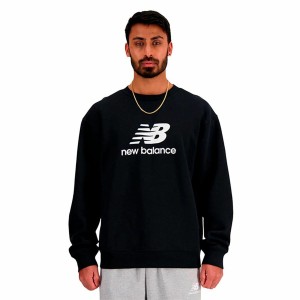 Herren Sweater ohne Kapuze New Balance Sport Essentials Fleece Logo Schwarz