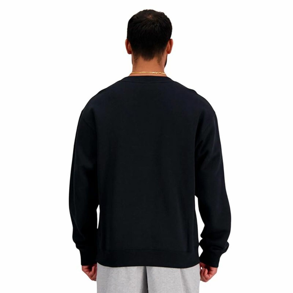 Herren Sweater ohne Kapuze New Balance Sport Essentials Fleece Logo Schwarz