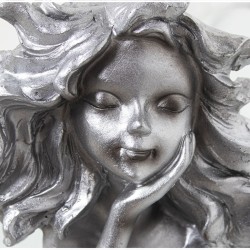 Decorative Figure Alexandra House Living Silver Plastic Girl 13 x 15 x 37 cm