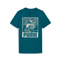 Kurzarm-T-Shirt für Kinder Puma Ess+ Mid 90S Graphic Blau