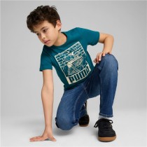 Kurzarm-T-Shirt für Kinder Puma Ess+ Mid 90S Graphic Blau