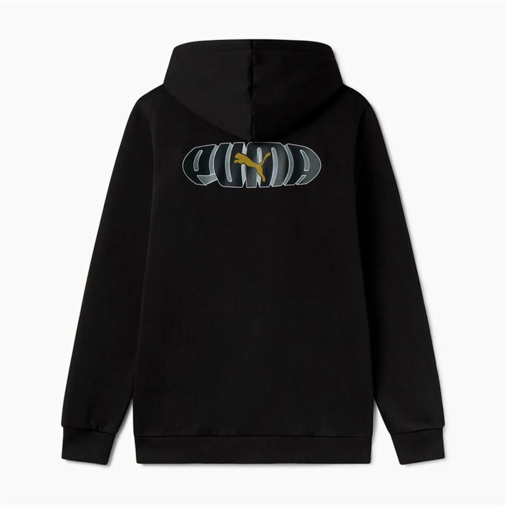 Herren Sweater mit Kapuze Puma Essentials+ Graphic Hoodie Fz Schwarz