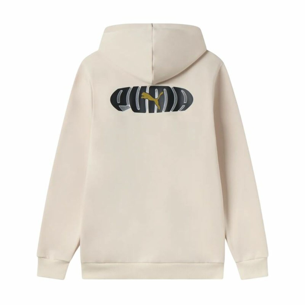 Herren Sweater mit Kapuze Puma Essentials+ Graphic Hoodie Fz Beige