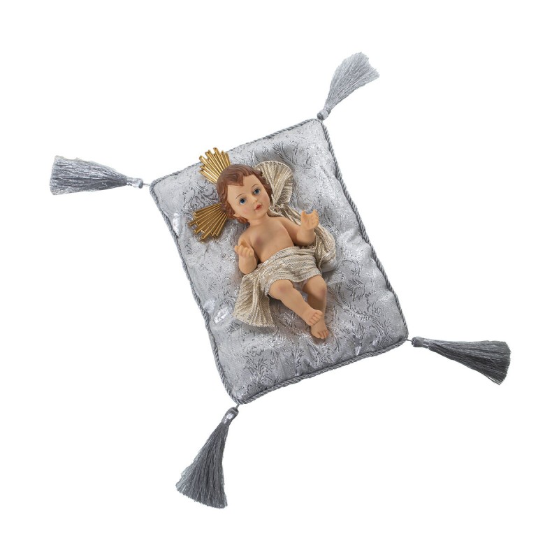 Decorative Figure Alexandra House Living Silver Plastic 12 x 15 x 23 cm Cushion Baby Jesus