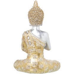 Decorative Figure Alexandra House Living Golden Silver Plastic Buddha 18 x 28 x 40 cm