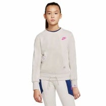 Sweatshirt ohne Kapuze für Mädchen Nike Heritage Beige