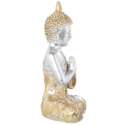 Deko-Figur Alexandra House Living Gold Silberfarben Kunststoff Buddha 18 x 28 x 40 cm