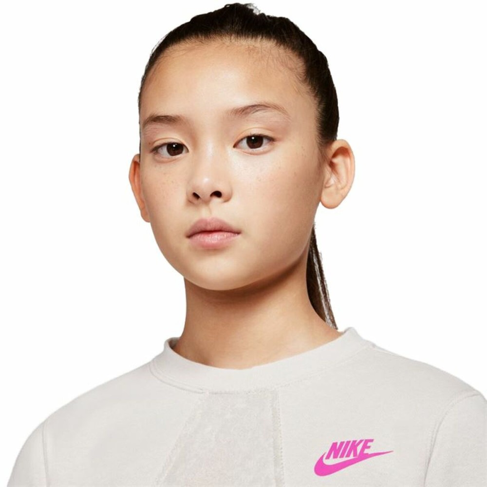 Hoodless Sweatshirt for Girls Nike Heritage Beige