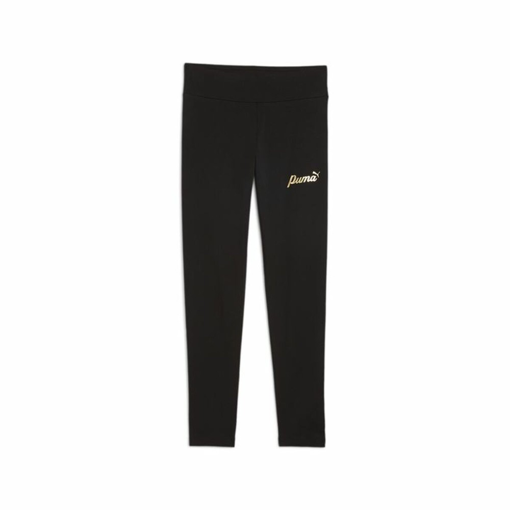 Sports Leggings for Children Puma Essentials+ Script Metallic Black