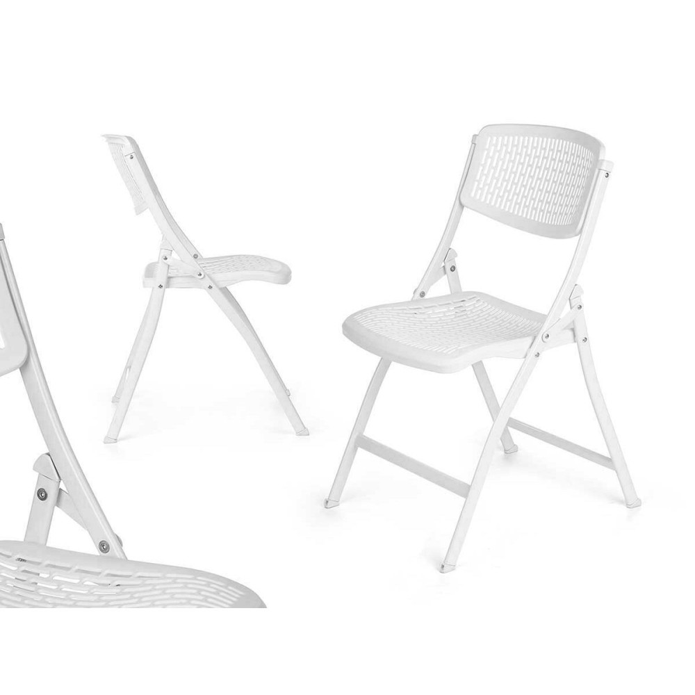 Folding Chair 12721 White 59 x 50 x 82 cm 108 x 11,5 x 50 cm (4 Units)