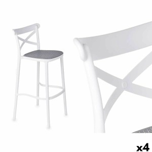 Tabouret PC-175B Blanc Gris polypropylène Rotin 41 x 103 x 52,5 cm (4 Unités)