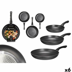 Ensemble de poêle Kinvara 1 Noir Aluminium Bakélite 20 x 4 cm 28 x 5 cm 24 x 4,5 cm (6 Unités)