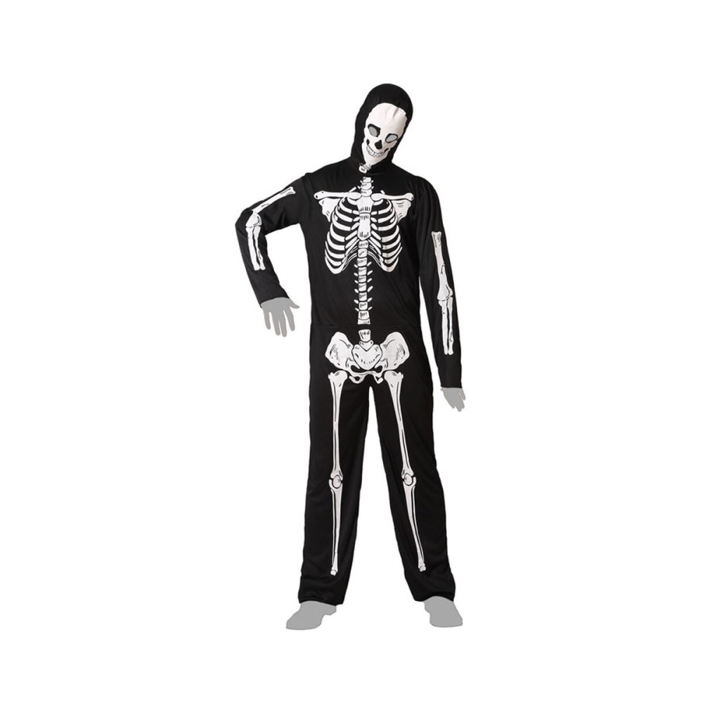 Verkleidung für Erwachsene Schwarz Skelett M/L