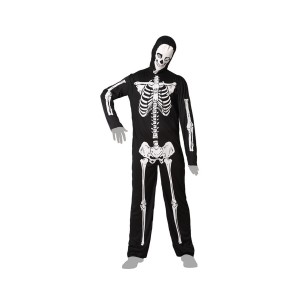 Verkleidung für Erwachsene Schwarz Skelett M/L