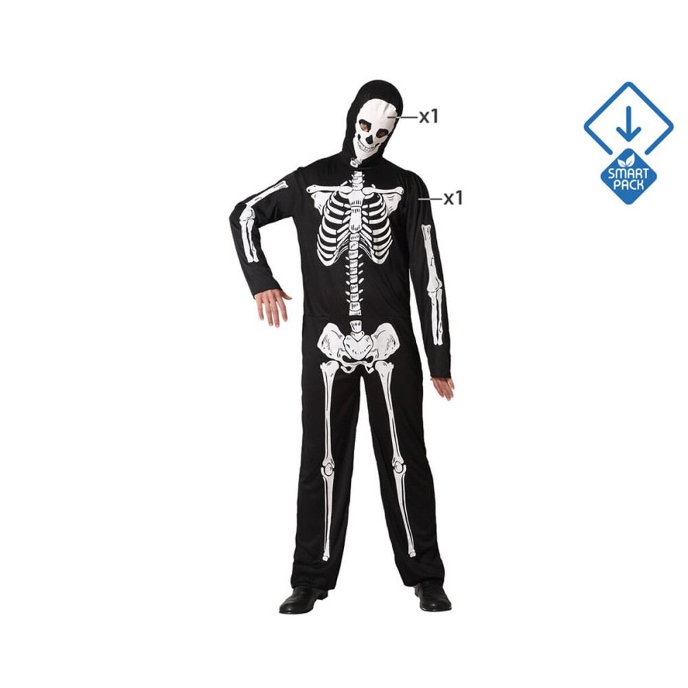Verkleidung für Erwachsene Schwarz Skelett M/L