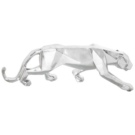 Deko-Figur Alexandra House Living Silberfarben Kunststoff Panther 10 x 16 x 44 cm