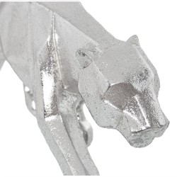 Deko-Figur Alexandra House Living Silberfarben Kunststoff Panther 10 x 16 x 44 cm