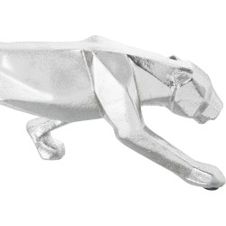 Deko-Figur Alexandra House Living Silberfarben Kunststoff Panther 10 x 16 x 44 cm