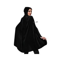 Cape Velours Noir Avec capuche 100 cm