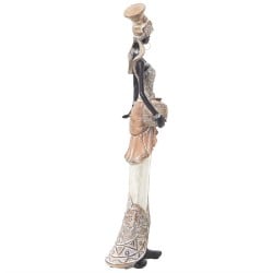 Decorative Figure Alexandra House Living White Golden Plastic African Woman 12 x 14 x 45 cm