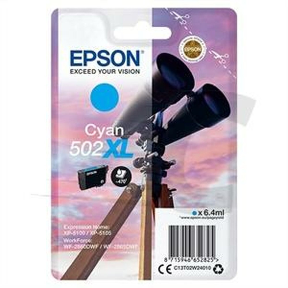 Cartouche d'encre originale Epson XP-5100 5105 WF2860DWF 2865DWF Cyan (10 Unités)