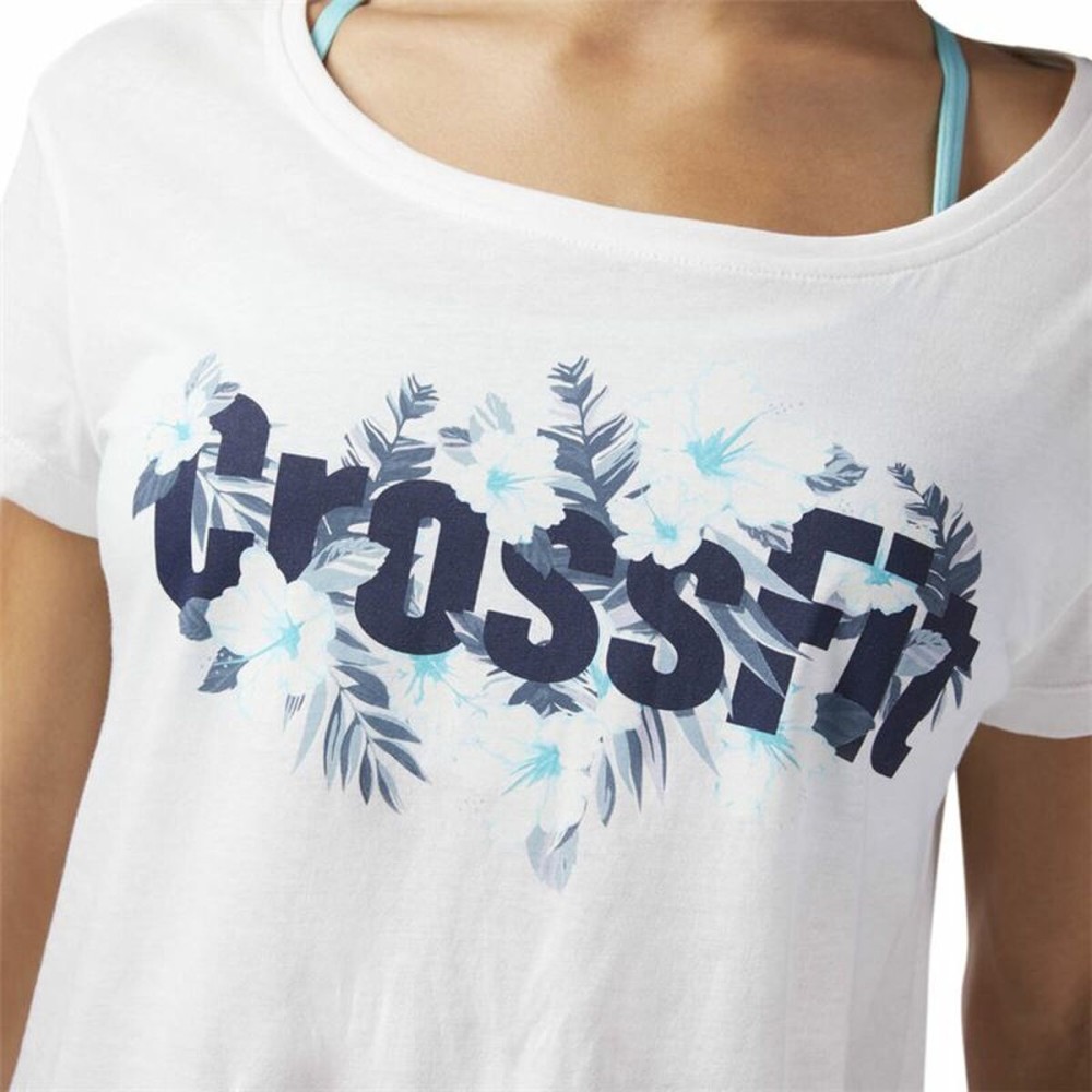 Damen Kurzarm-T-Shirt Reebok Floral Easy Crossfit Weiß