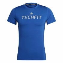 Herren Kurzarm-T-Shirt Adidas techfit Graphic  Blau