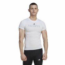 Herren Kurzarm-T-Shirt Adidas techfit Graphic  Weiß