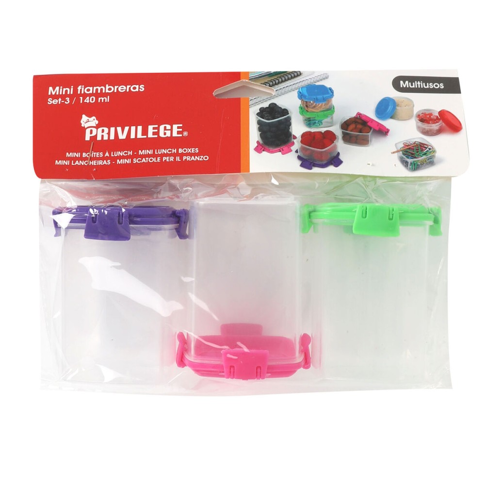 Set of lunch boxes Privilege 140 ml 6,8 x 5 x 5 cm 3 Pieces (24 Units)