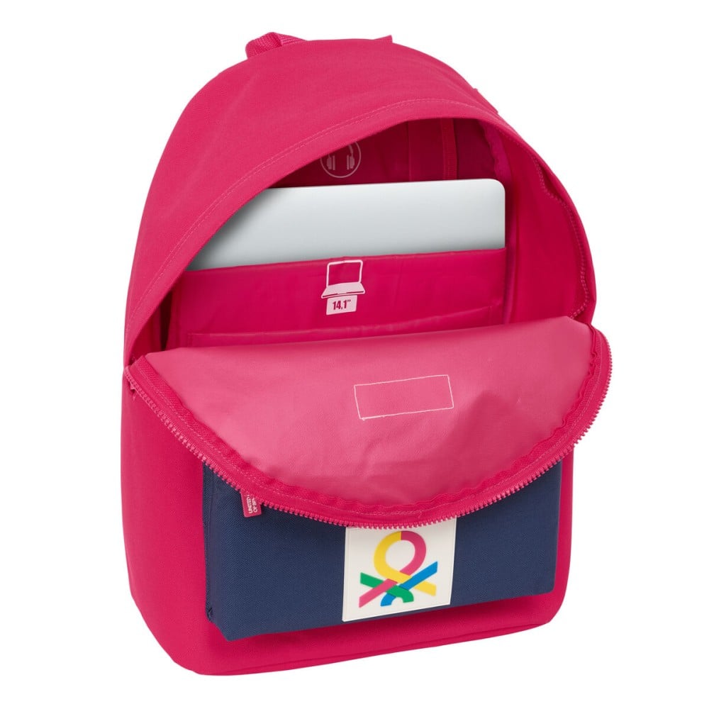 Sacoche pour Portable Benetton benetton Cerise Blue marine 31 x 41 x 16 cm