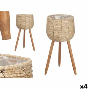 Blumentopf mit Ständer Ibergarden JH22607 L Braun Papier Kunststoff Naturfaser 35 x 56 x 35 cm (4 Stück)