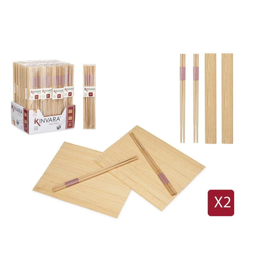 Sushi-Set Kinvara BM-001 Holz Bambus 24 x 18 cm 24 x 0,5 x 0,5 cm (24 Stück)