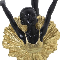 Deko-Figur Alexandra House Living Schwarz Gold Kunststoff Ballerina 14 x 18 x 26 cm