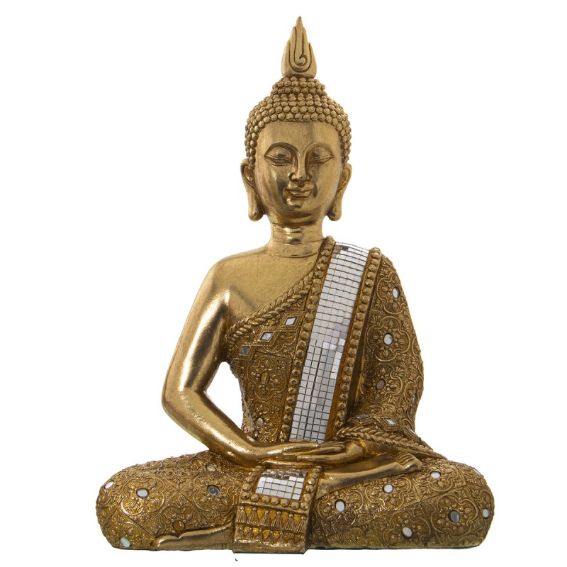 Deko-Figur Alexandra House Living Gold Kunststoff Buddha 18 x 30 x 40 cm