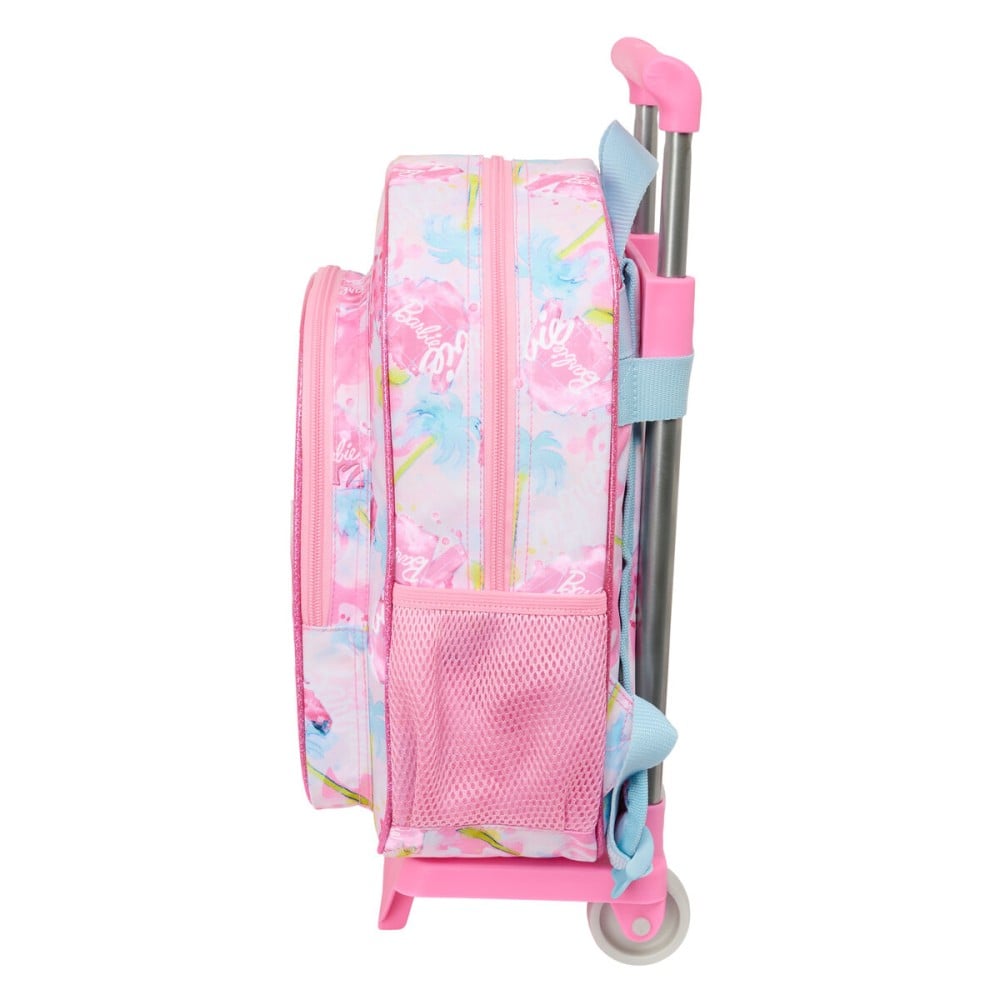 Cartable à roulettes Barbie Painterly Rose Bleu ciel 26 x 11 x 67 cm 26 x 34 x 11 cm